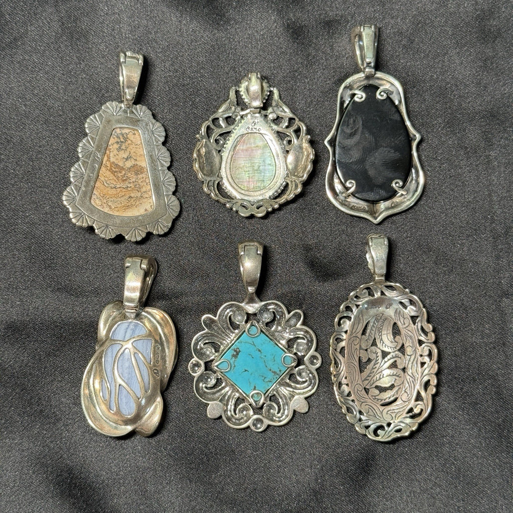 Carolyn Pollack Sterling Silver .925 Mixed Lot Of Large Pendants Lot of 6. 122g