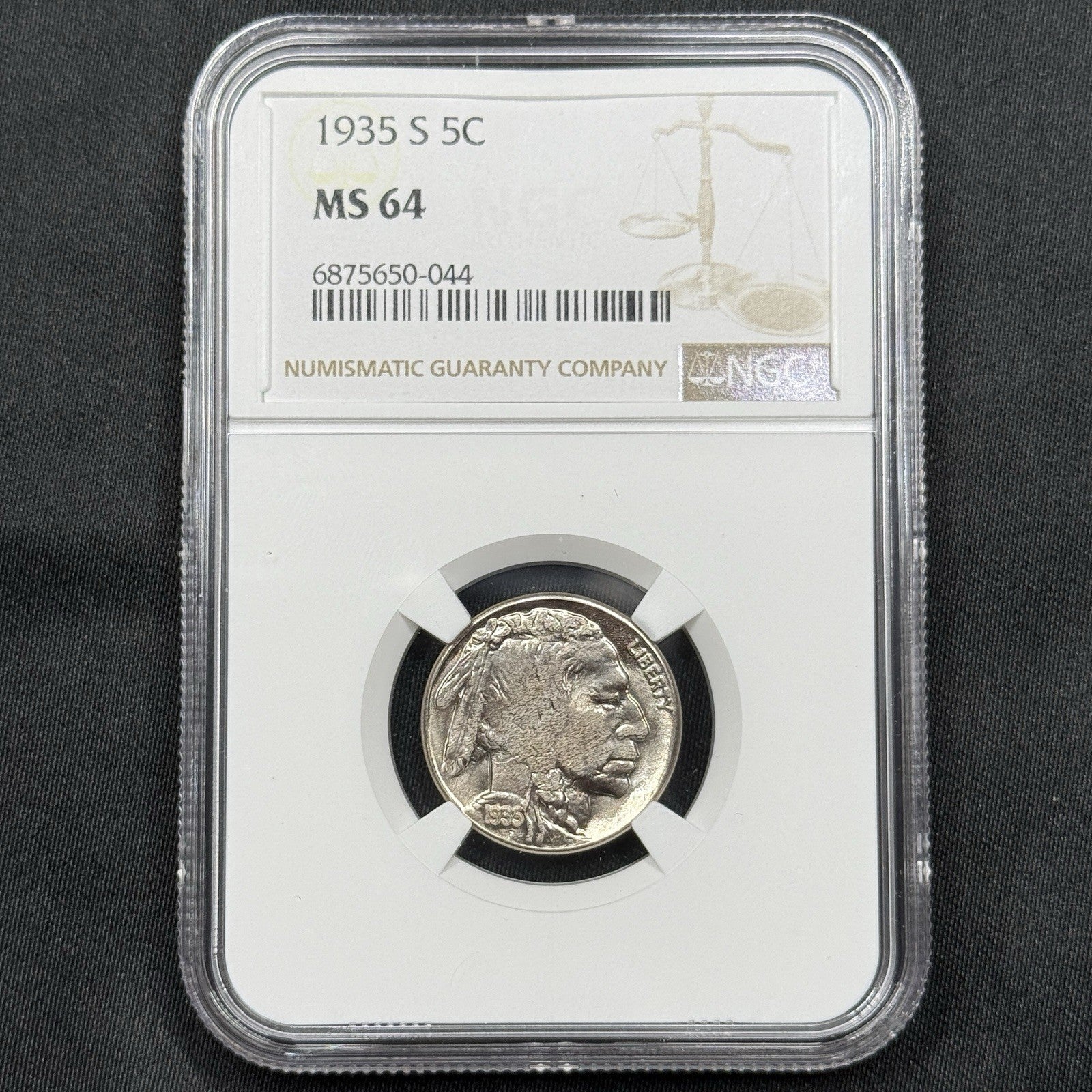 1935-S Buffalo Nickel NGC MS64 Flashy Semi Prooflike Fields Gem BU