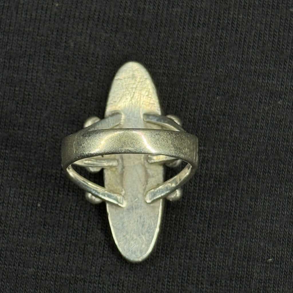 Native Green Turquoise Sterling Silver Ring Size 5.5 925