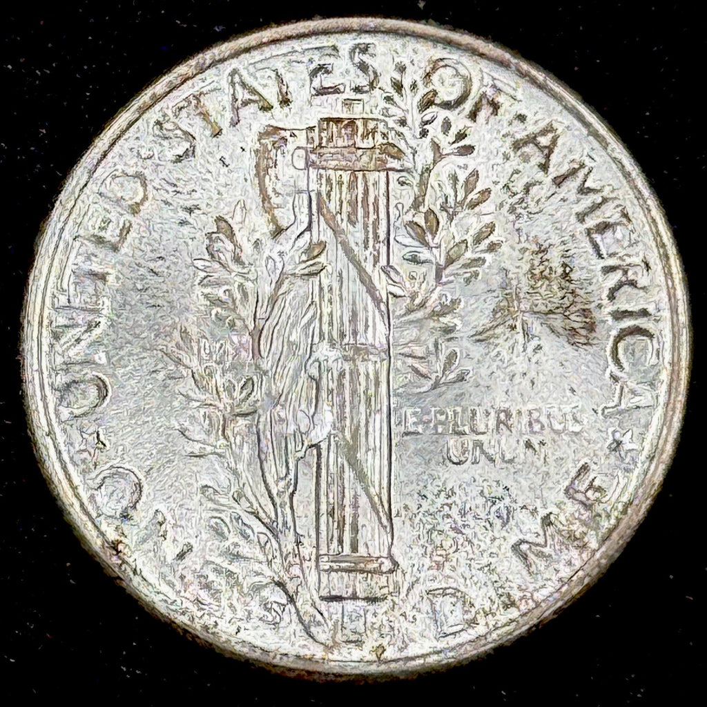 1945-S Mercury Dime Silver Uncirculated Gem Luster Original Toned