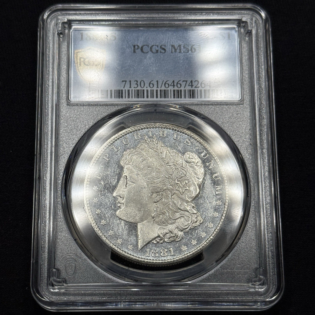 1881-S Morgan Silver Dollar PCGS MS61 DMPL Cameo Obverse Blast White