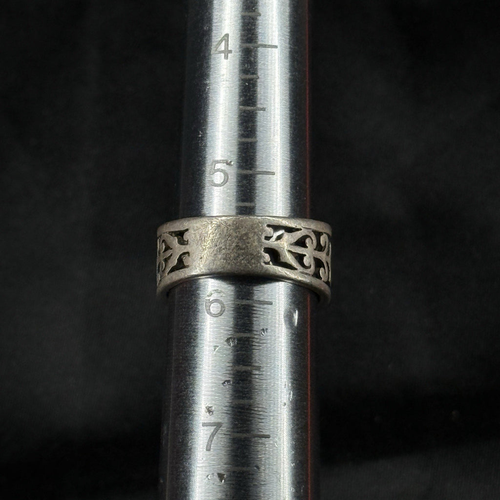 James Avery Sterling Ring Silver Retired Open Adorned Heart Scroll Band Size 5.5