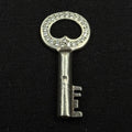 Darren Simonian Sterling Silver Key Cubic Zirconia Vintage Pendant Charm 925