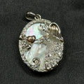 Guardian Angel Pendant 925 Sterling Silver CZ Mother of Pearl Heart