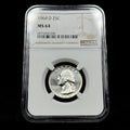 1964-D Washington Quarter NGC MS64 Prooflike Obverse Cameo Gem BU