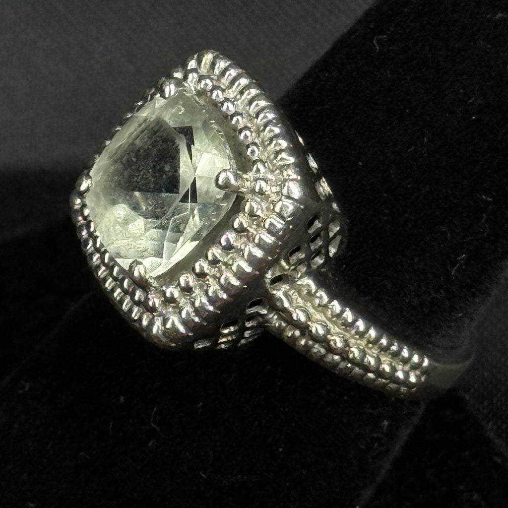 Estate Sterling Silver Ring Sai Aquamarine Stone Size 7 925