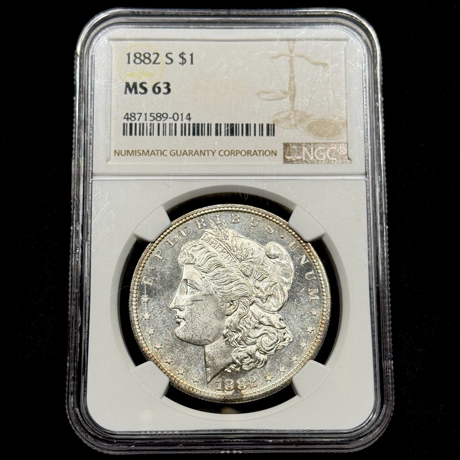 1882-S Morgan Silver Dollar NGC MS63 Semi Proof Like