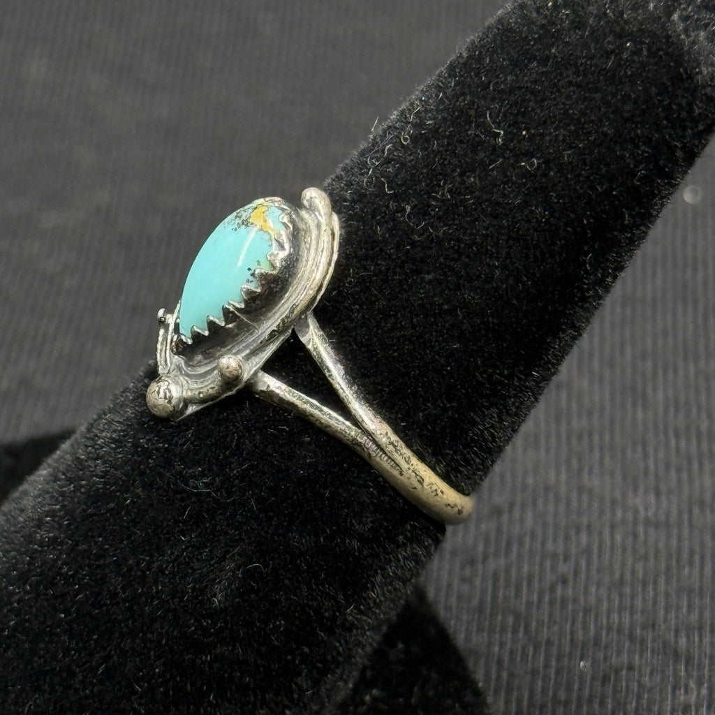 Native Turquoise Sterling Silver Ring Size 6 925