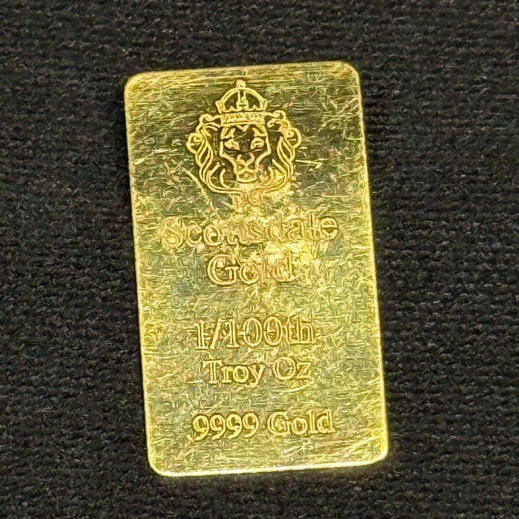 1/100 Troy Oz Scottsdale Gold .9999 Fine Gold Bar Circulated