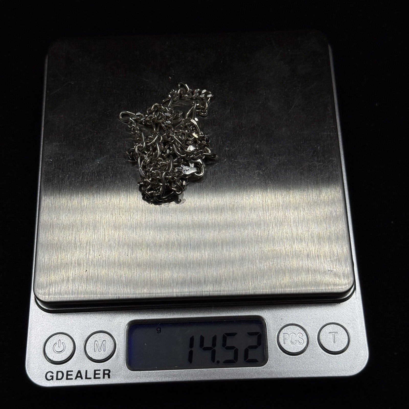 Estate Sterling Silver Figaro Necklace Chain Vintage 925 14.5 Grams 20.5IN