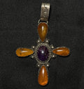 Large Native American Navajo Sterling Silver Pendant FC STG Signed