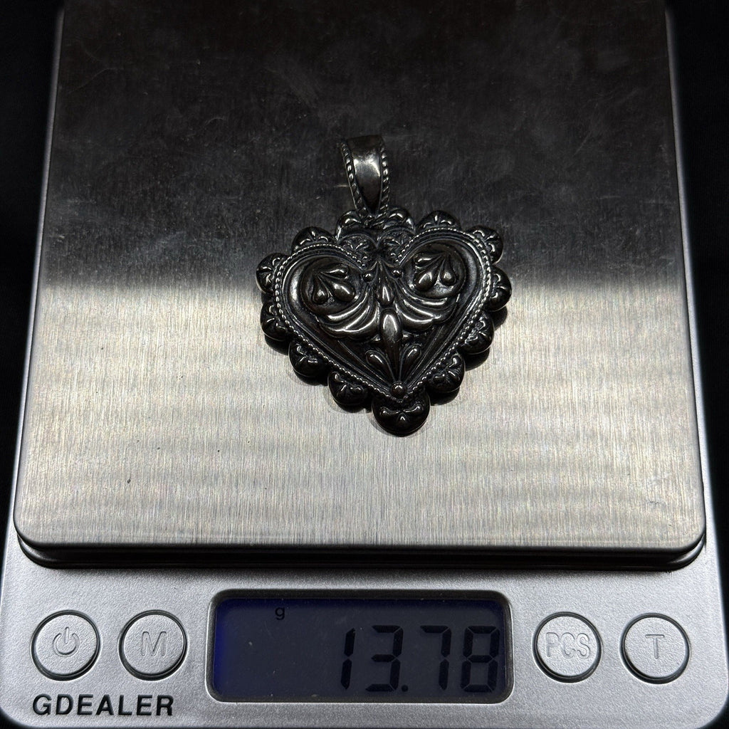 Carolyn Pollack Sterling Silver Southwest Heart Enhancer Pendant 925