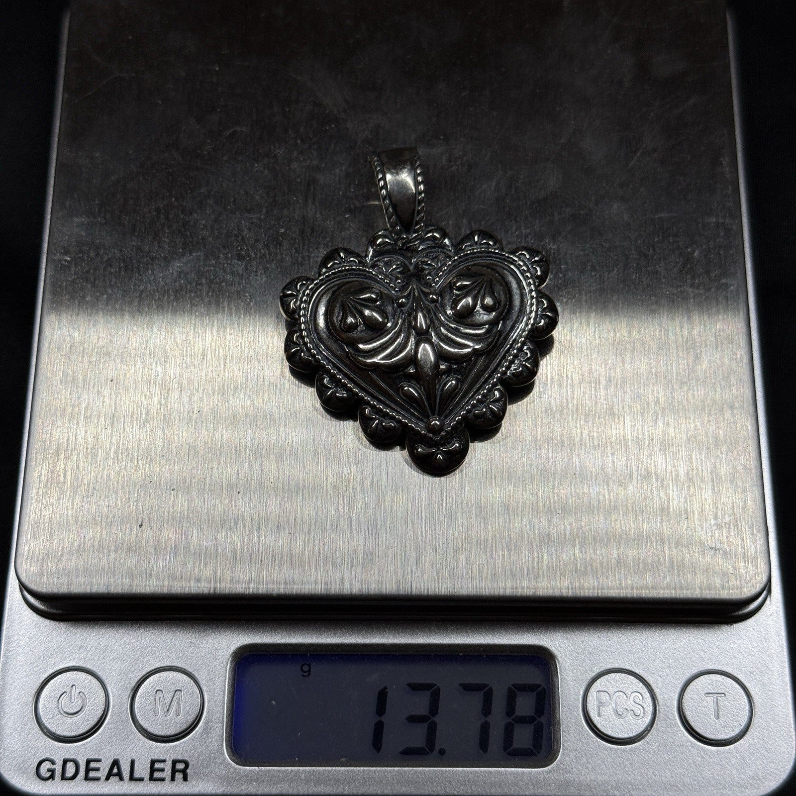 Carolyn Pollack Sterling Silver Southwest Heart Enhancer Pendant 925