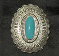 Carolyn Pollack Large 925 Sterling Turquoise Concho Pin Brooch 22 Grams