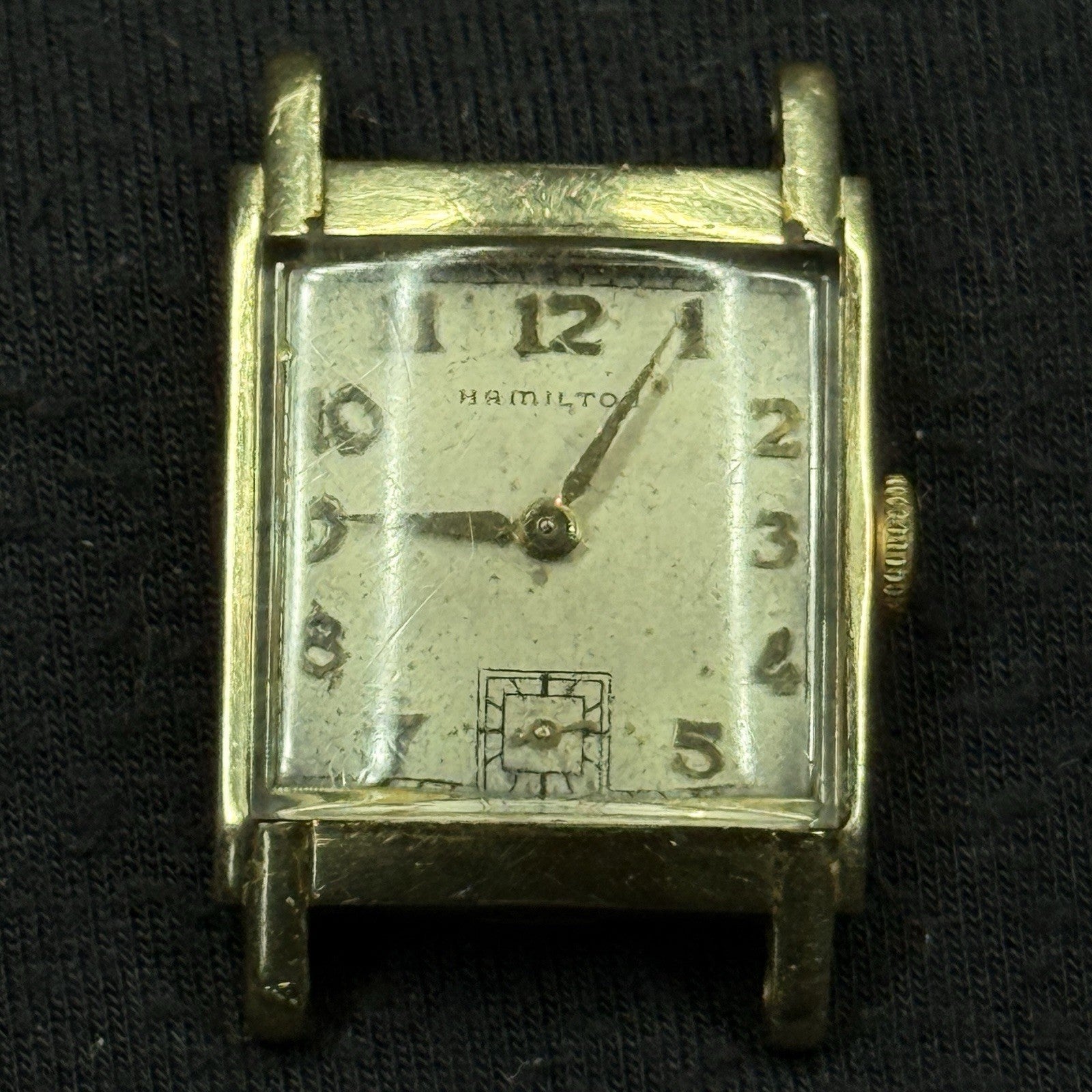 Vintage GF Hamilton 14k Gold Filled Tank Running Watch For Parts Repair 980