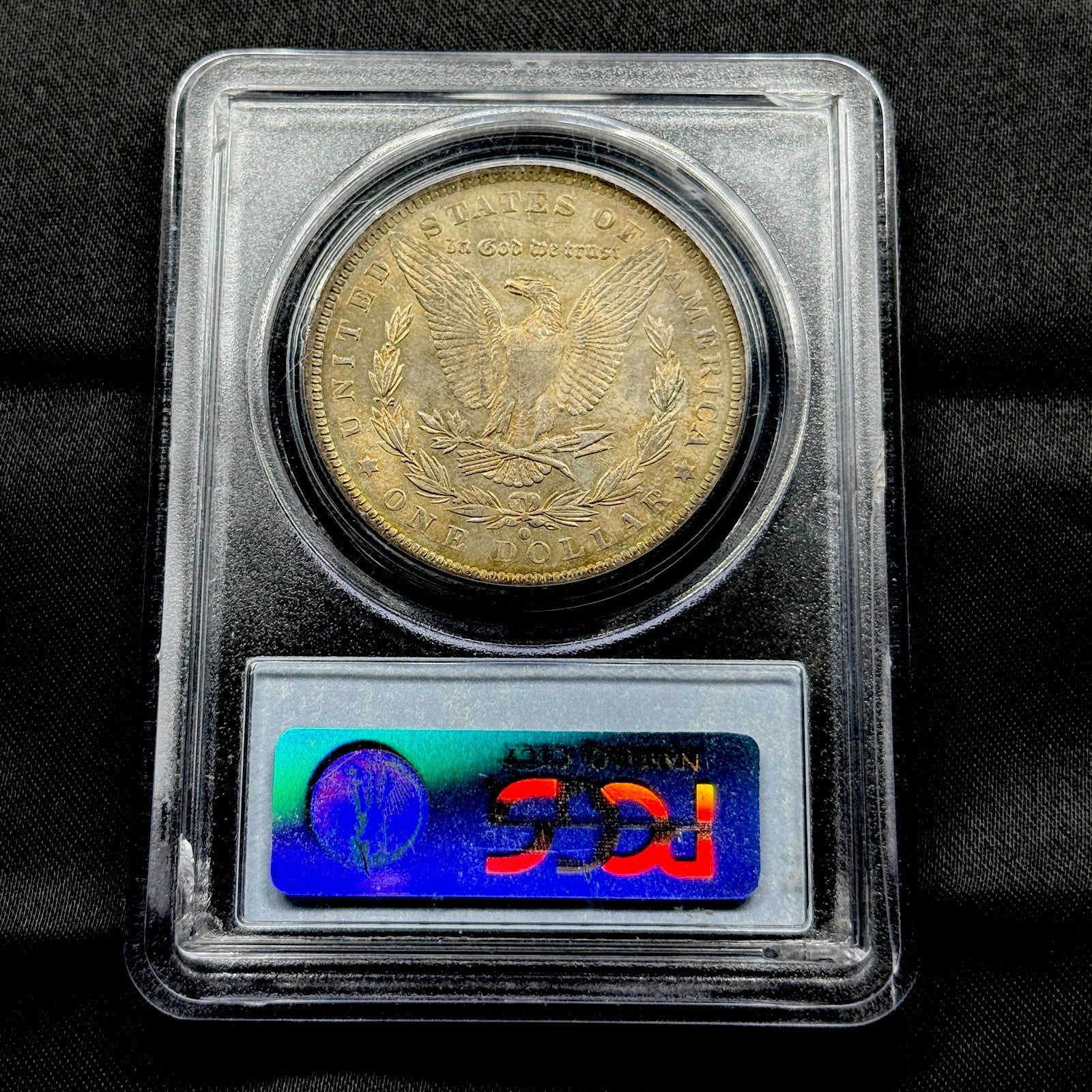 1884-O Morgan Dollar PCGS MS63 Dual Side Toned Blue Label