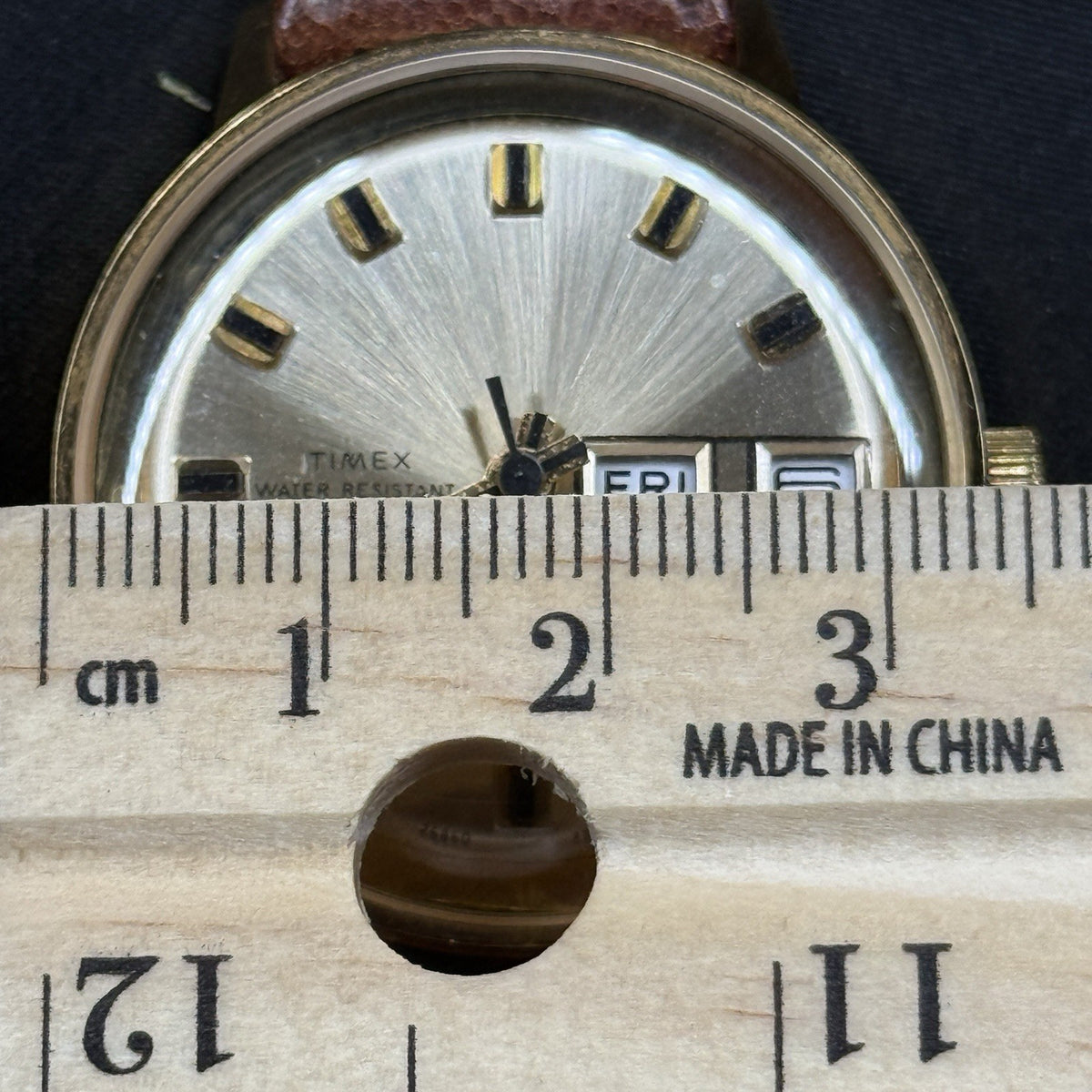 Timex 1973 Marlin Day Date Men’s Gold Watch Manual Wind 34mm Jumbo