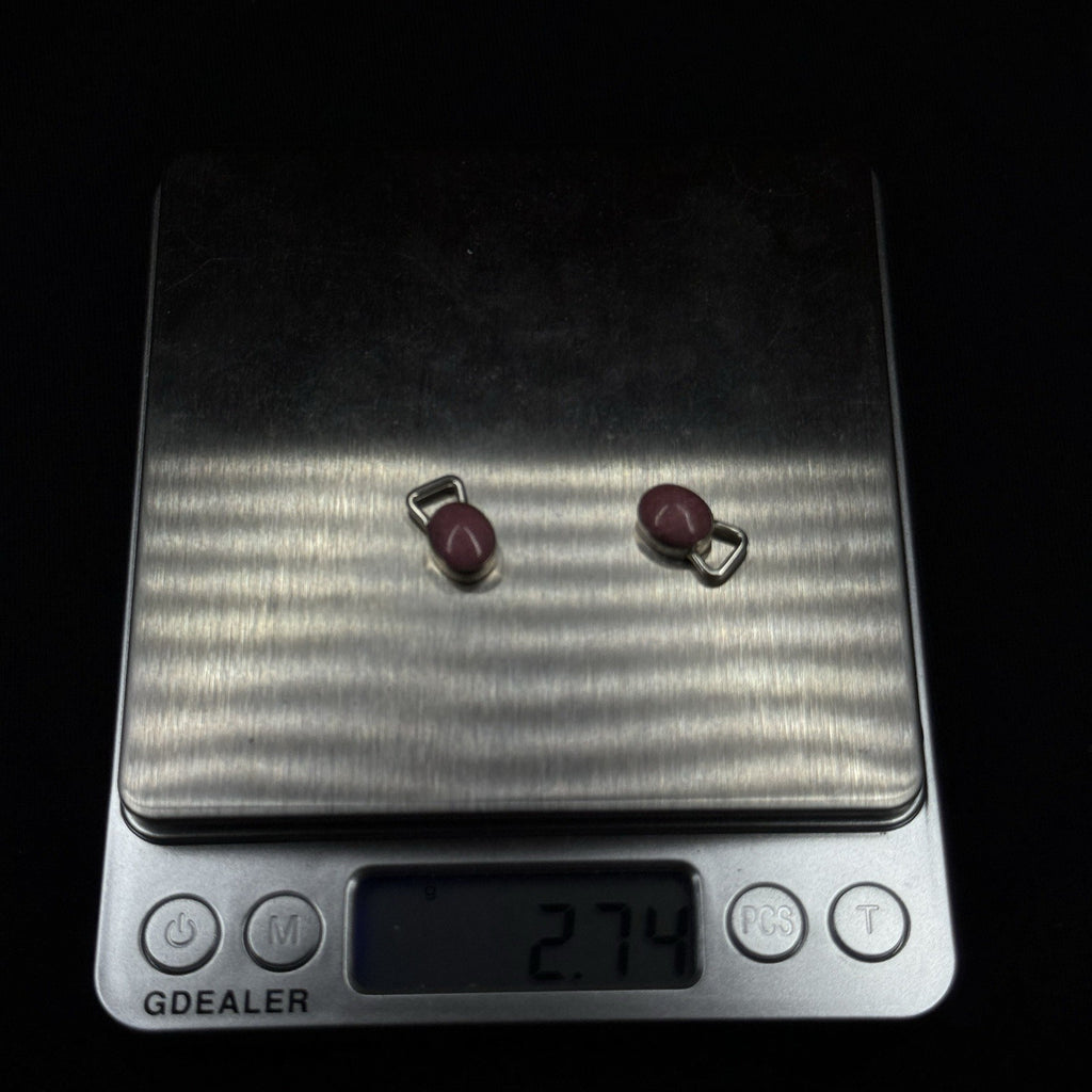 Joseph Esposito Sterling Silver Earring Charm Cabochon Rhodochrosite