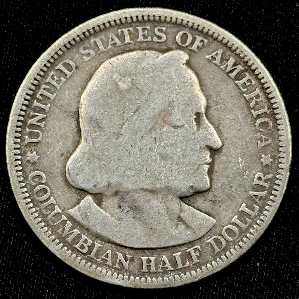 1893 Columbian Half Dollar Love Token Silver 50c Engraved Nice Piece