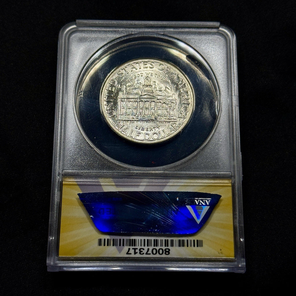 1946 Iowa Silver Commemorative Half Dollar ANACS MS65 Gem Luster