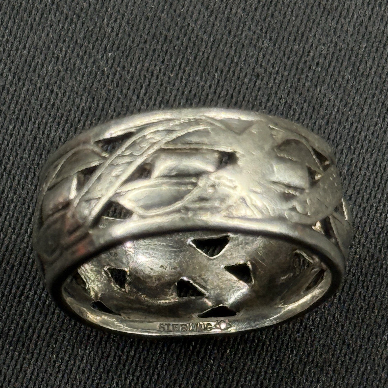 Sterling Silver Celtic Knot Infinity Weave Band Ring Wide Openwork Size 4 925