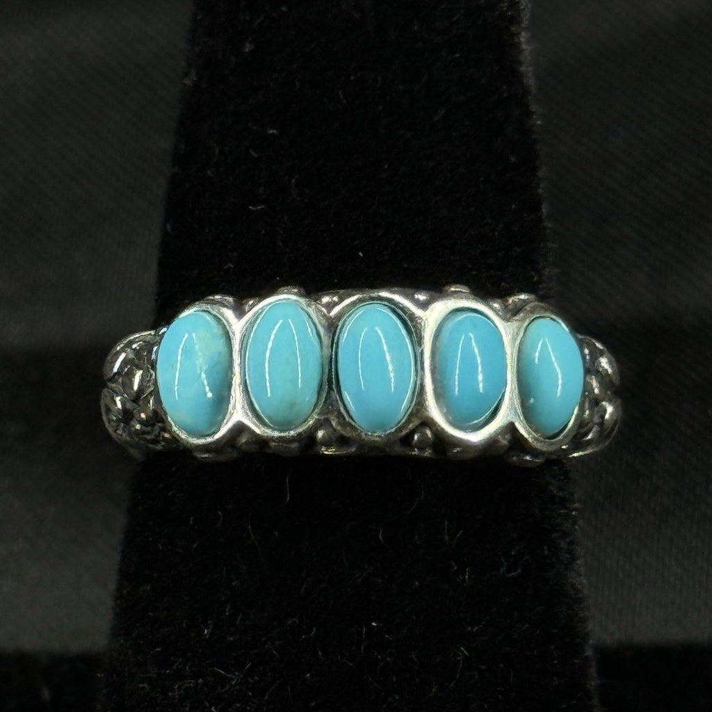 Estate Sterling Silver Ring Turquoise Carolyn Pollock Size 6 925