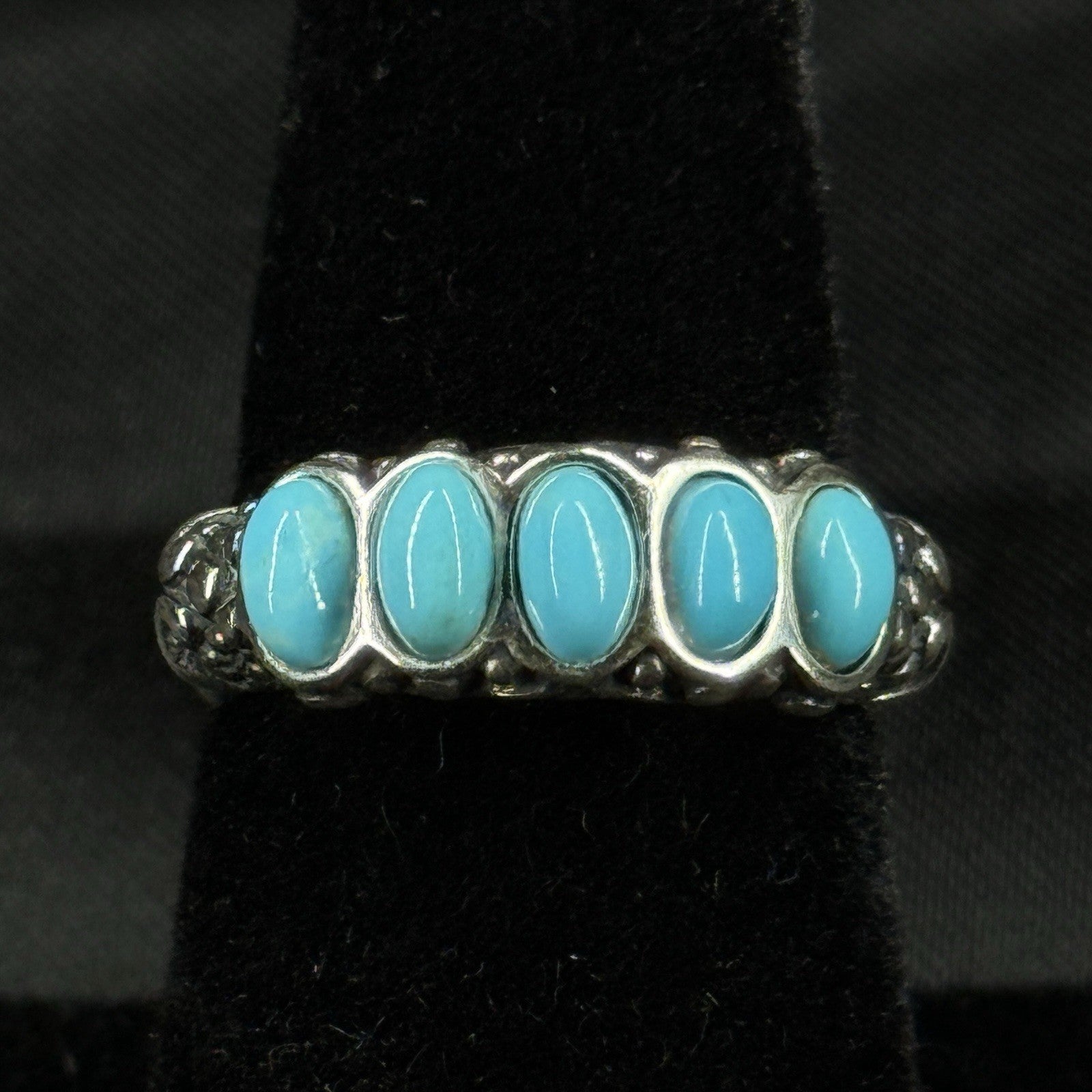 Estate Sterling Silver Ring Turquoise Carolyn Pollock Size 6 925