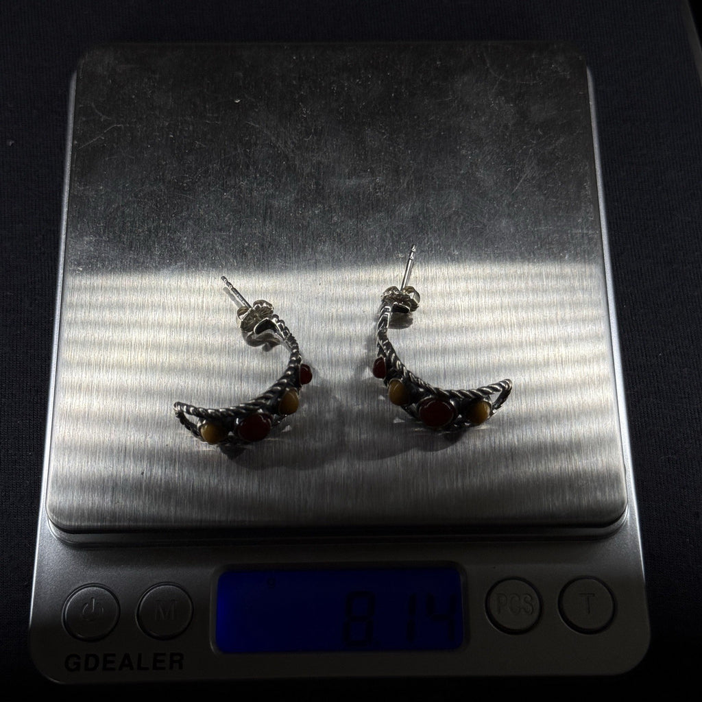 Carolyn Pollack Estate Sterling Silver Earrings Southwest Stud 925