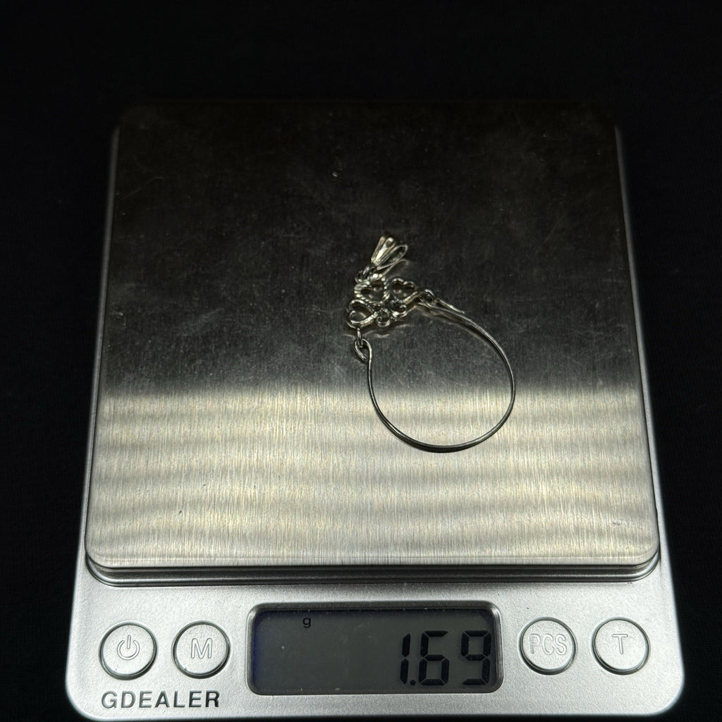 Estate Sterling Silver 925 Charm Holder Hoop Pendant