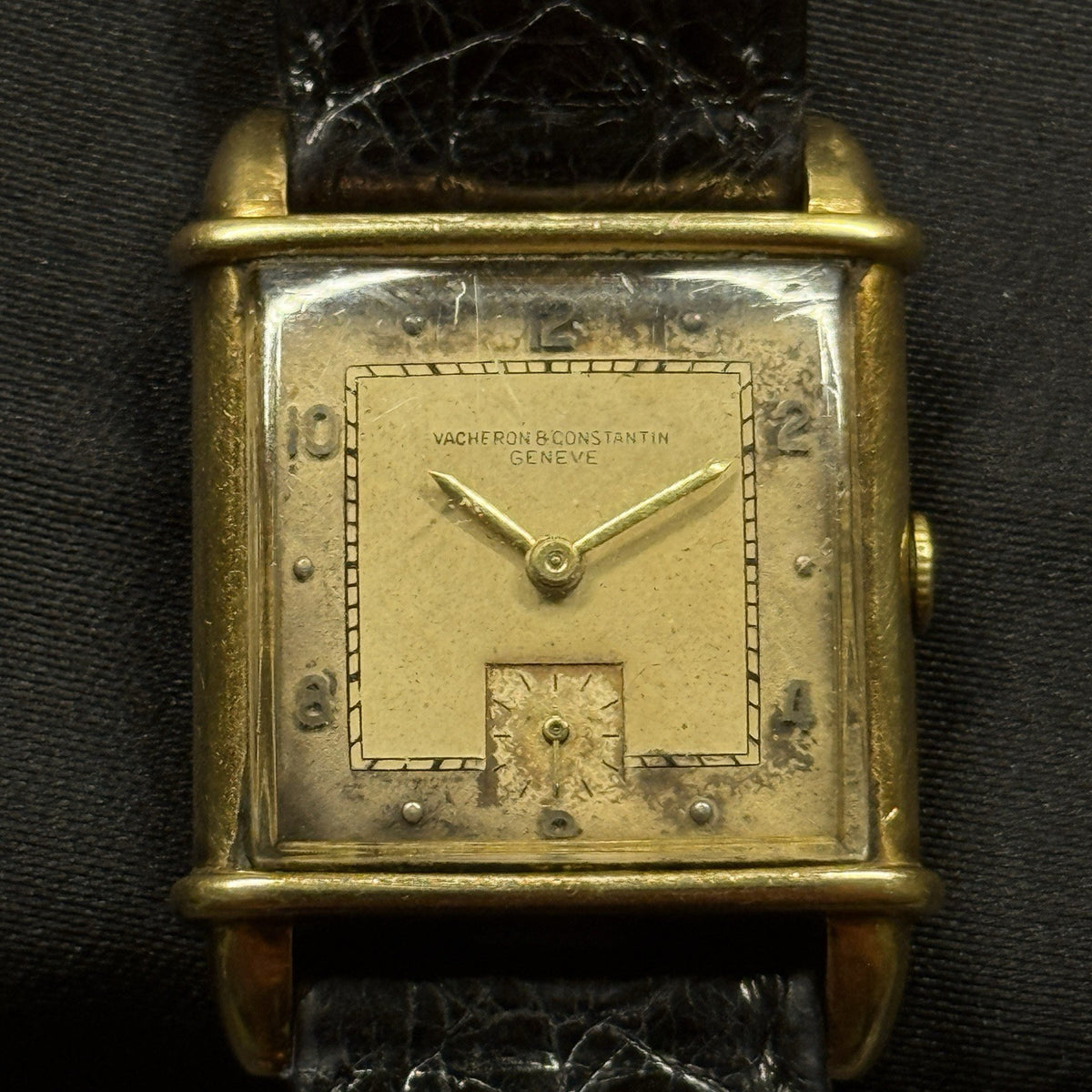1950's Vacheron Constantin Tank 18K Gold cal. 458 Original Dial Hallmarked Case