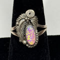 Native American Style Sterling Silver Ring Pink Opal 925 Size 7 Unsigned