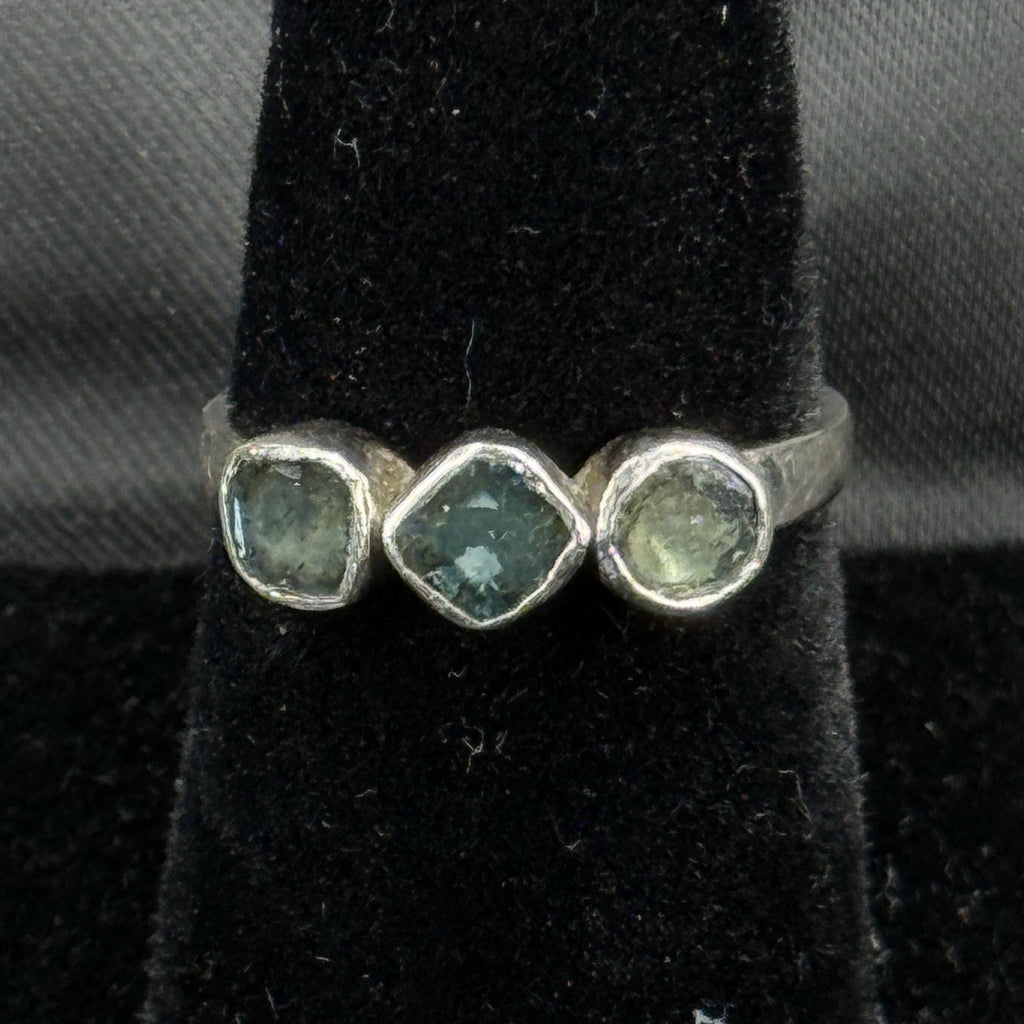 Estate Sterling Silver Ring Djoy Blue Stones Size 7 925