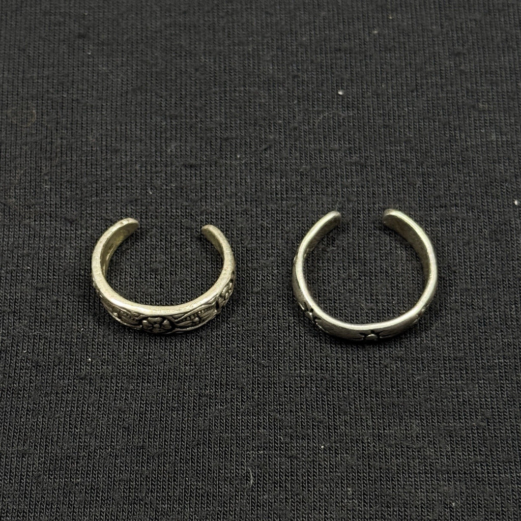 Estate Lot of 2 Sterling Silver 925 Toe Rings Adjustable