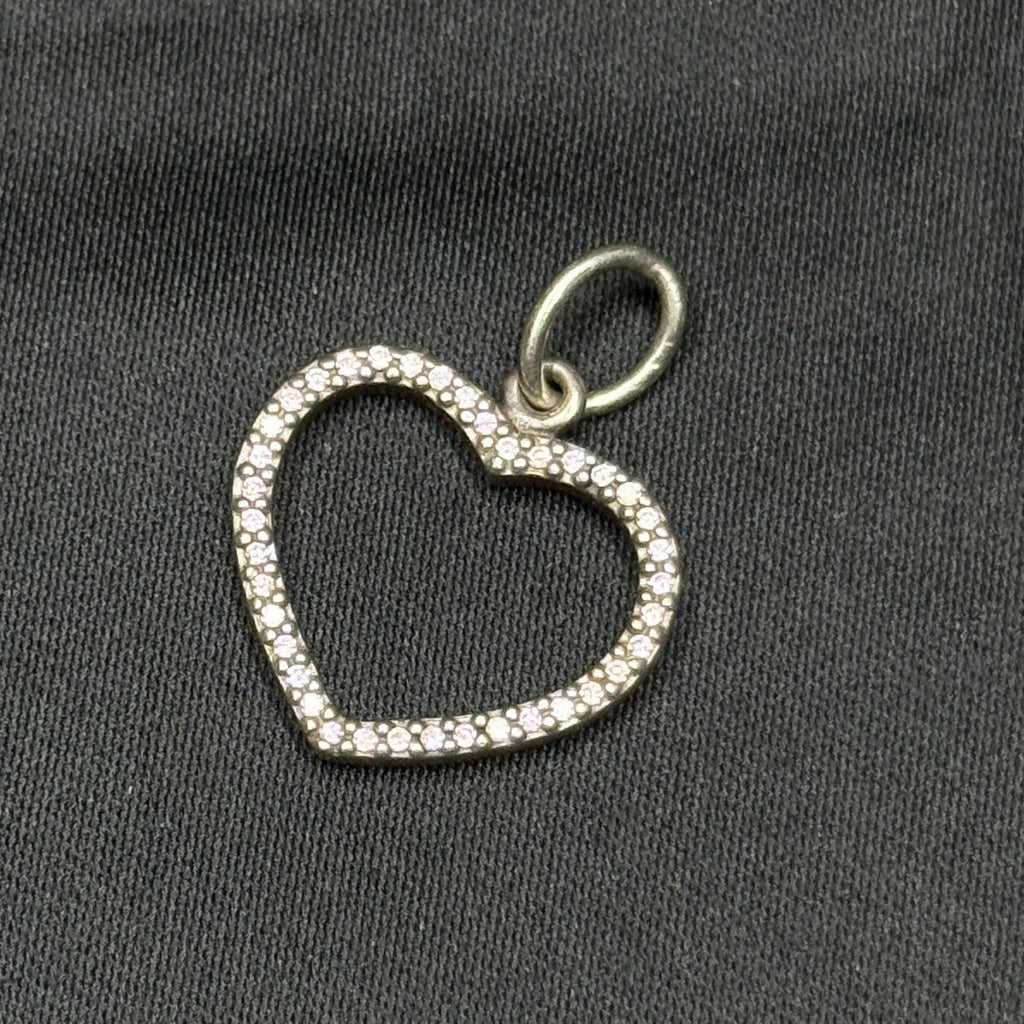 Estate Pandora Be My Valentine Heart Pendant Pink CZ Sterling Retired