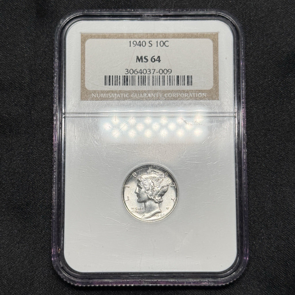 1940-S Mercury Dime NGC MS64 Flashy Choice BU Silver Coin