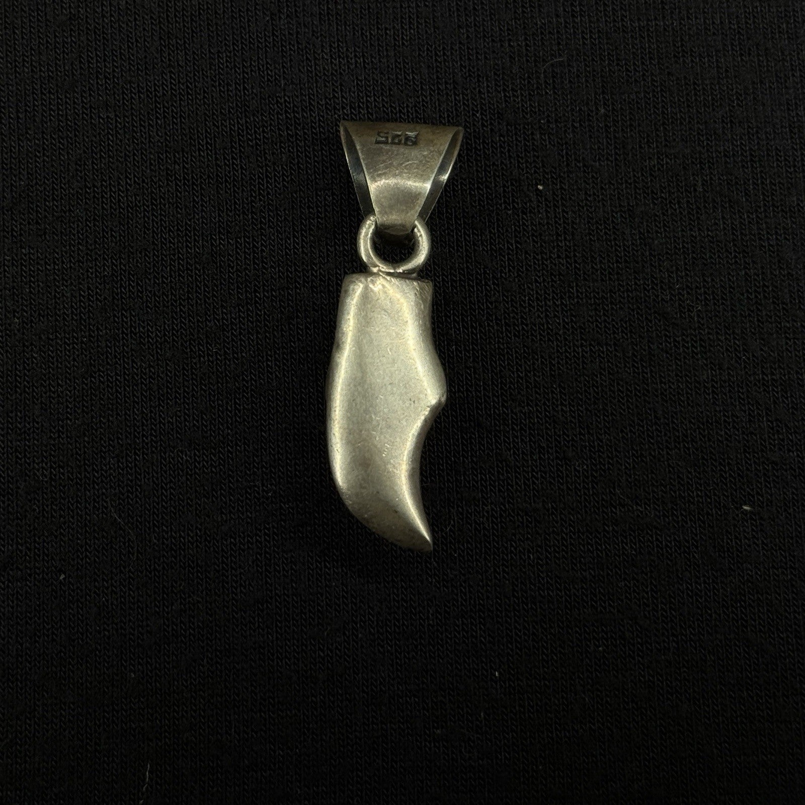 Estate Sterling Silver Pendant Native Claw Turquoise 925 1.25