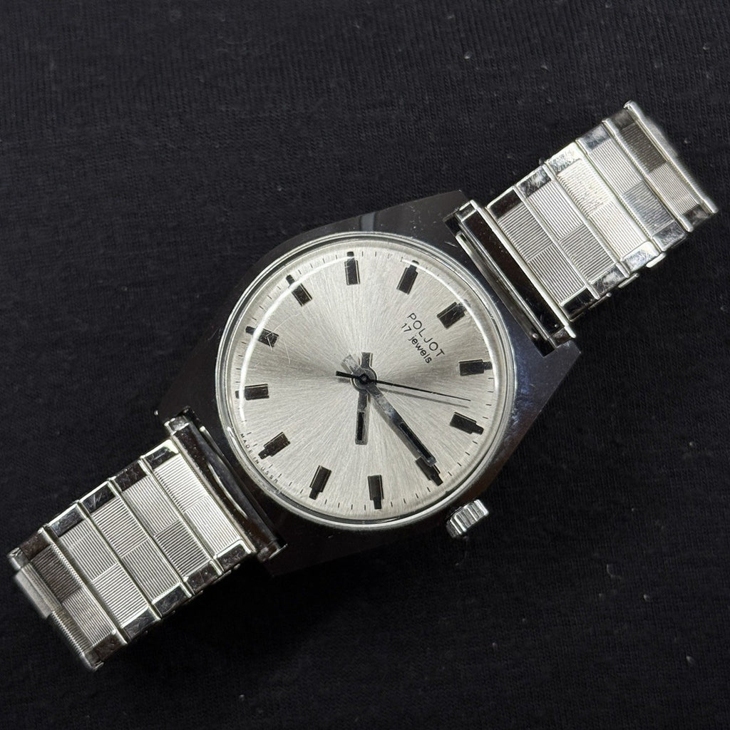 Vintage POLJOT Manual Wind Mens Watch Original RUNS USSR 17J Collector Condition