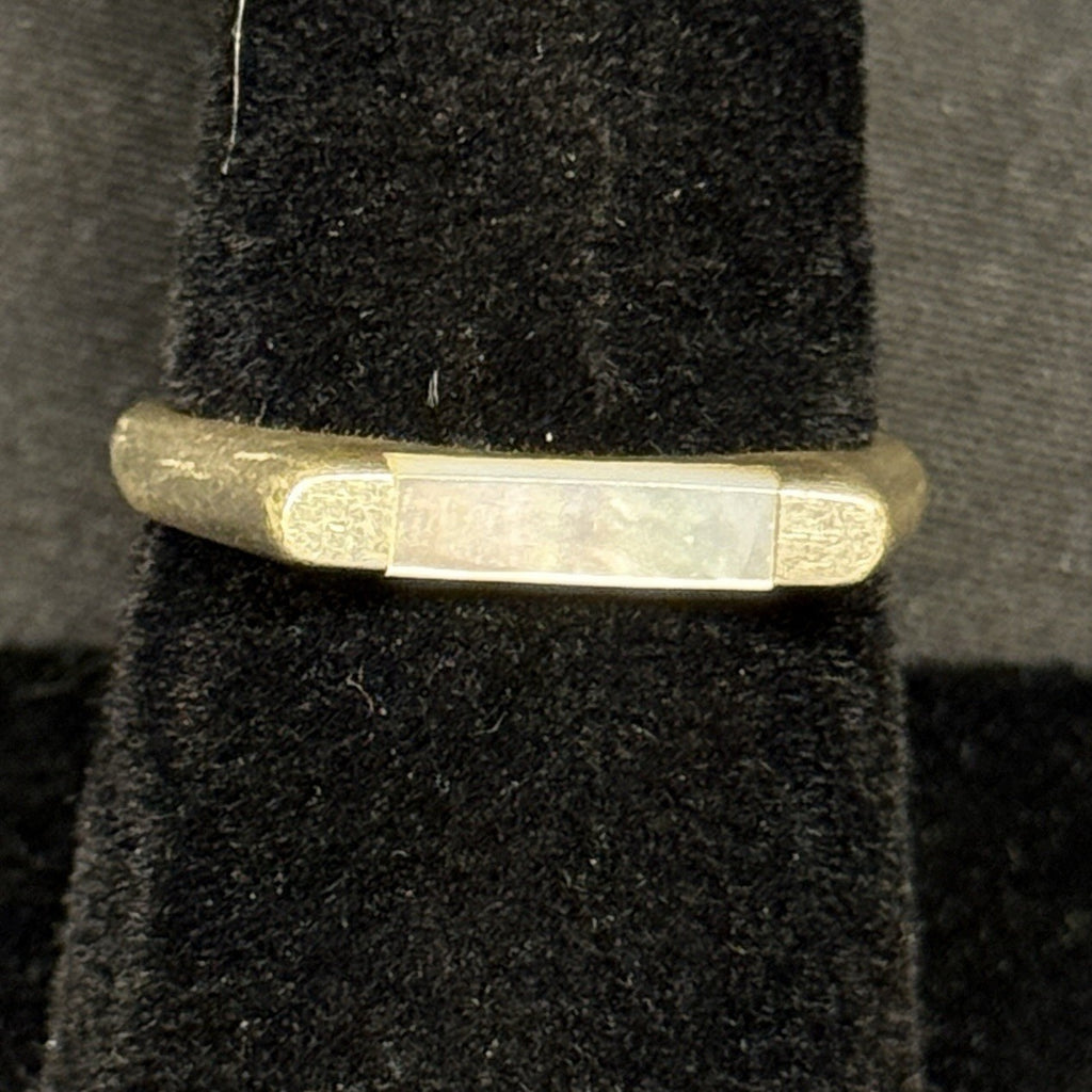 Estate Sterling Silver Mother Of Pearl Inlay Ring Band Size 6.75 925