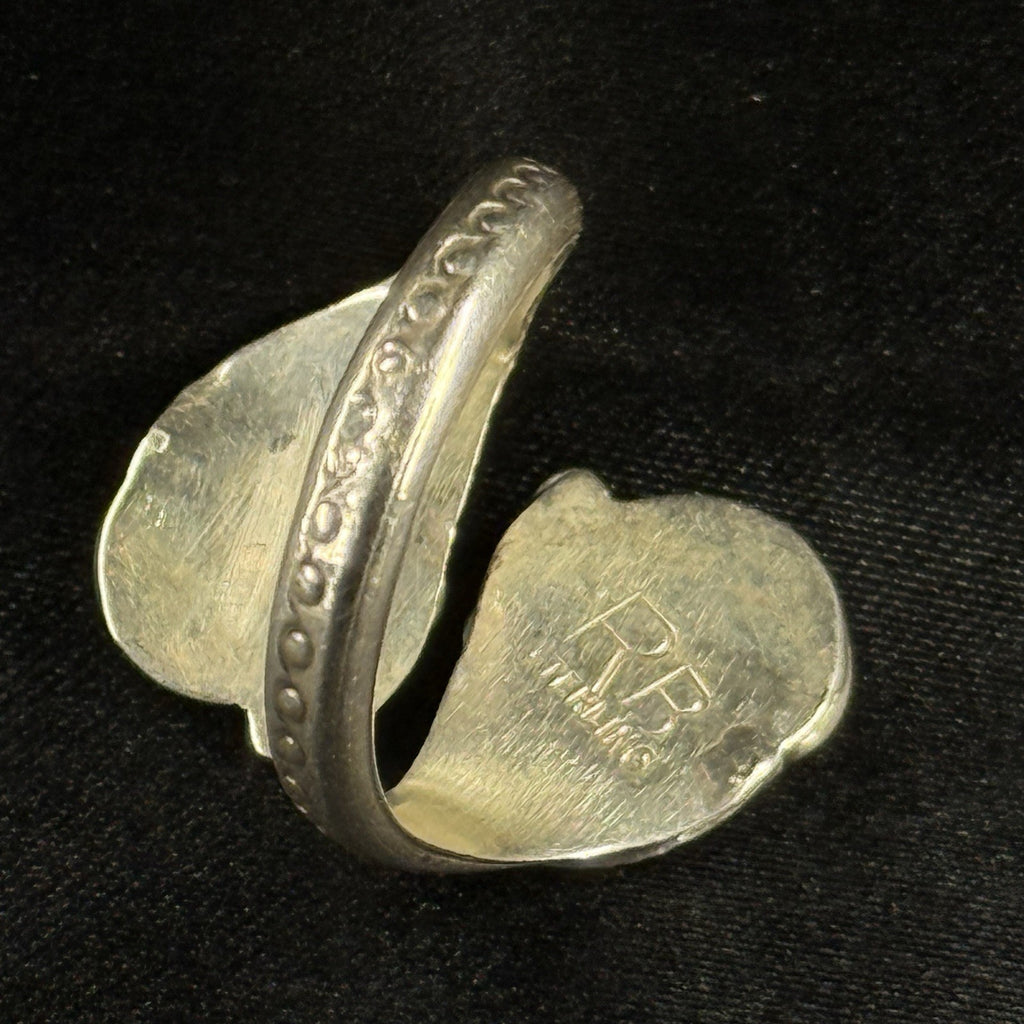Navajo Richard And Rita Begay Sterling Silver Turquoise Coral Bypass Ring SZ8