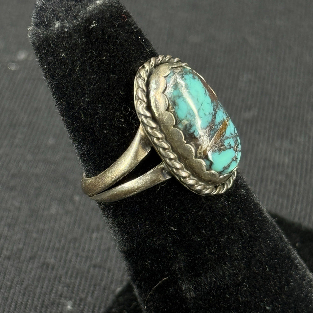 Native Minnie Thomas Turquoise Sterling Silver Ring Size 3 925