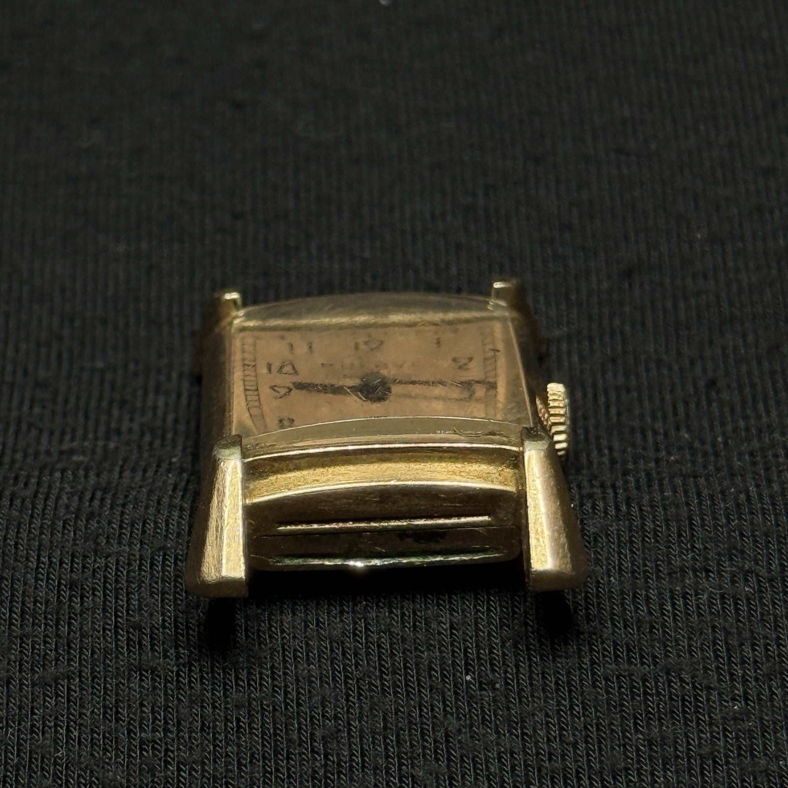 Vintage Rose GF Bulova 14k Gold Filled Tank Watch For Parts Repair 7AK 21J