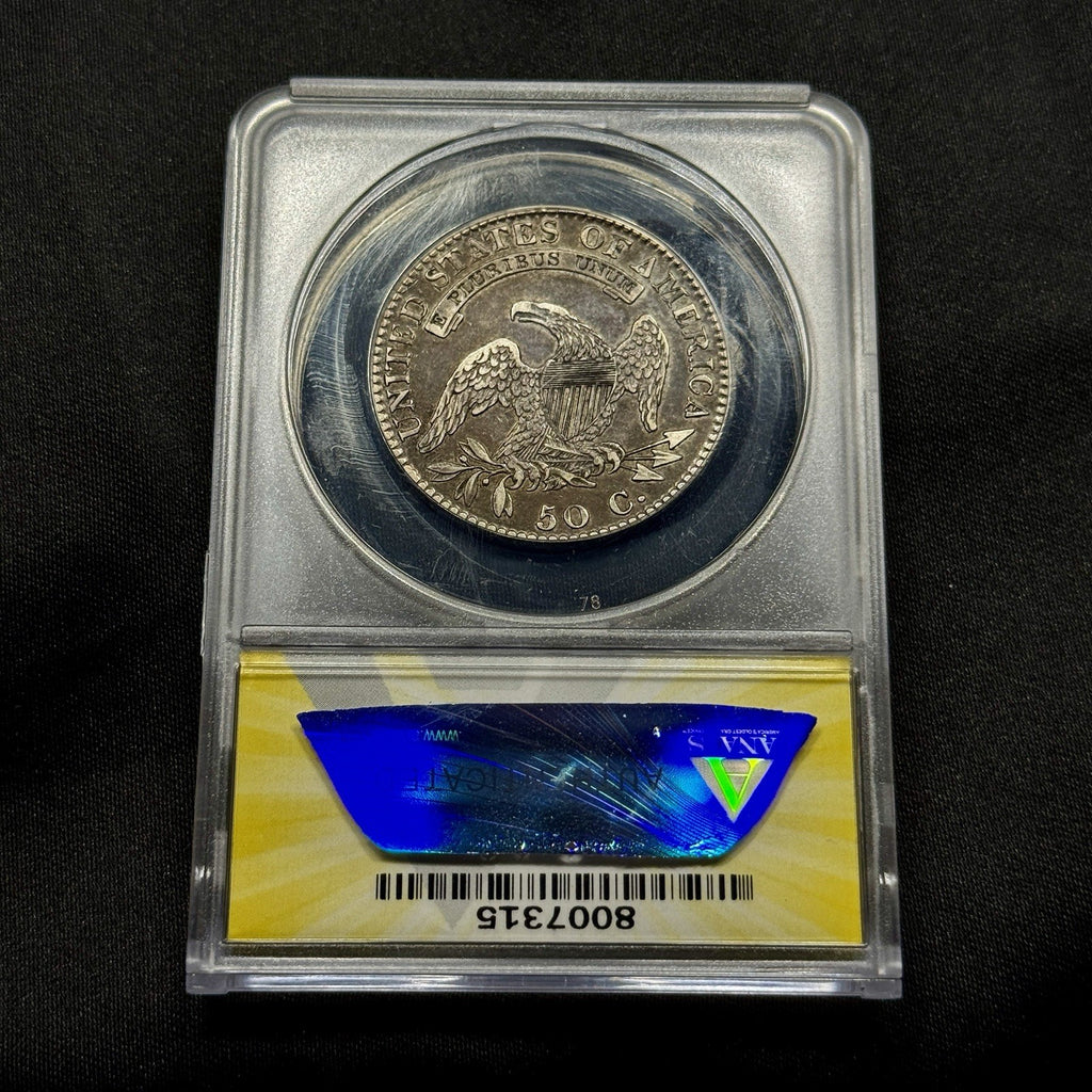 1821 Capped Bust Silver Half Dollar ANACS XF40 Original Toned