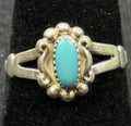 Native Turquoise Sterling Silver Ring Size 6 925 Bell Trading Post Elongated