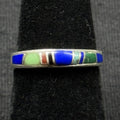 Native American Sterling Silver Stone Inlay Ring Size 4.75 925 Lapis Turquoise