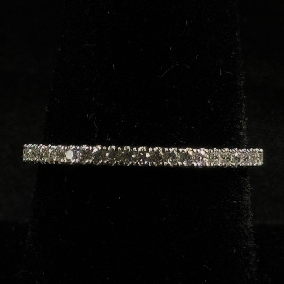 Estate Sterling Silver Eternity Band CZ Size 7 925