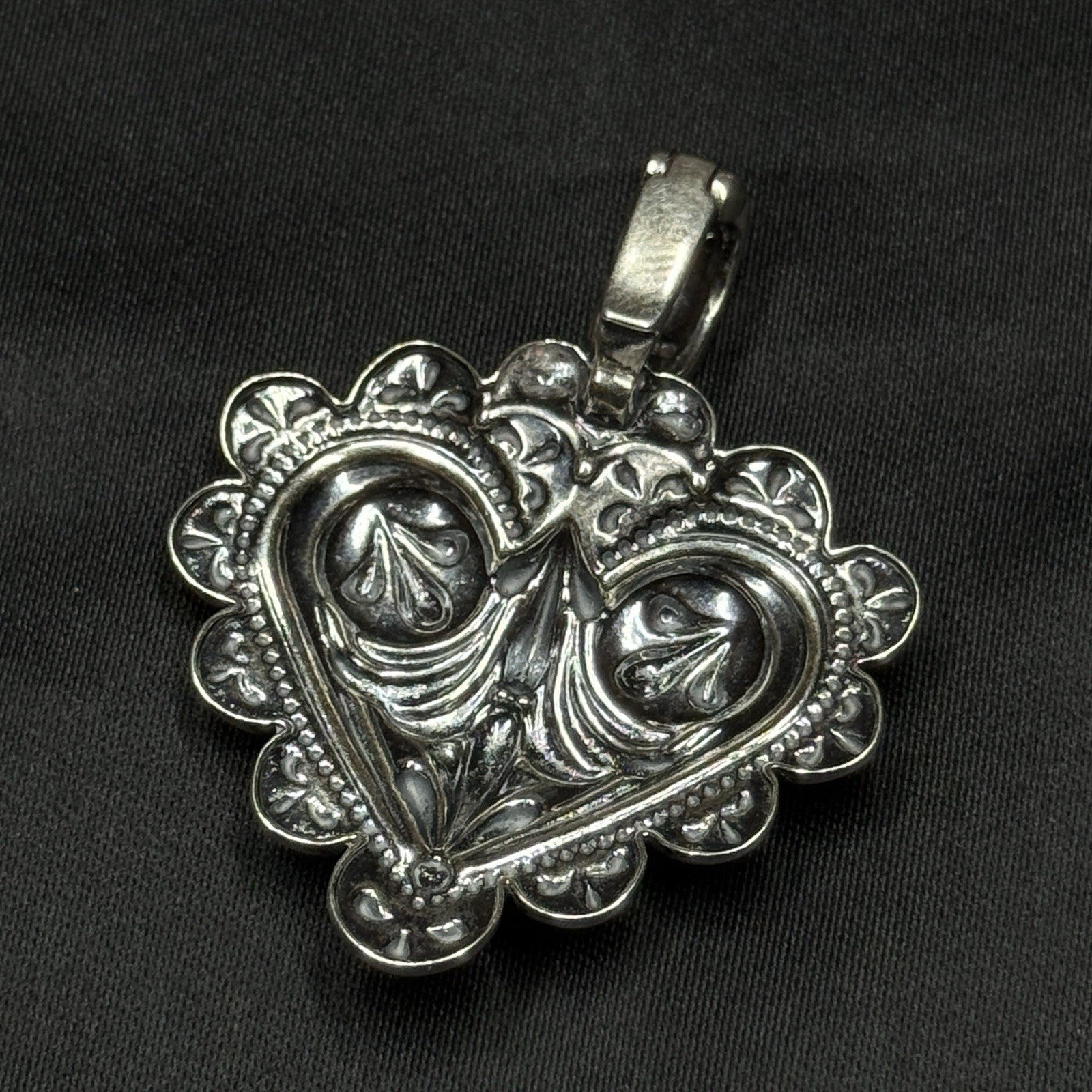 Carolyn Pollack Sterling Silver Southwest Heart Enhancer Pendant 925