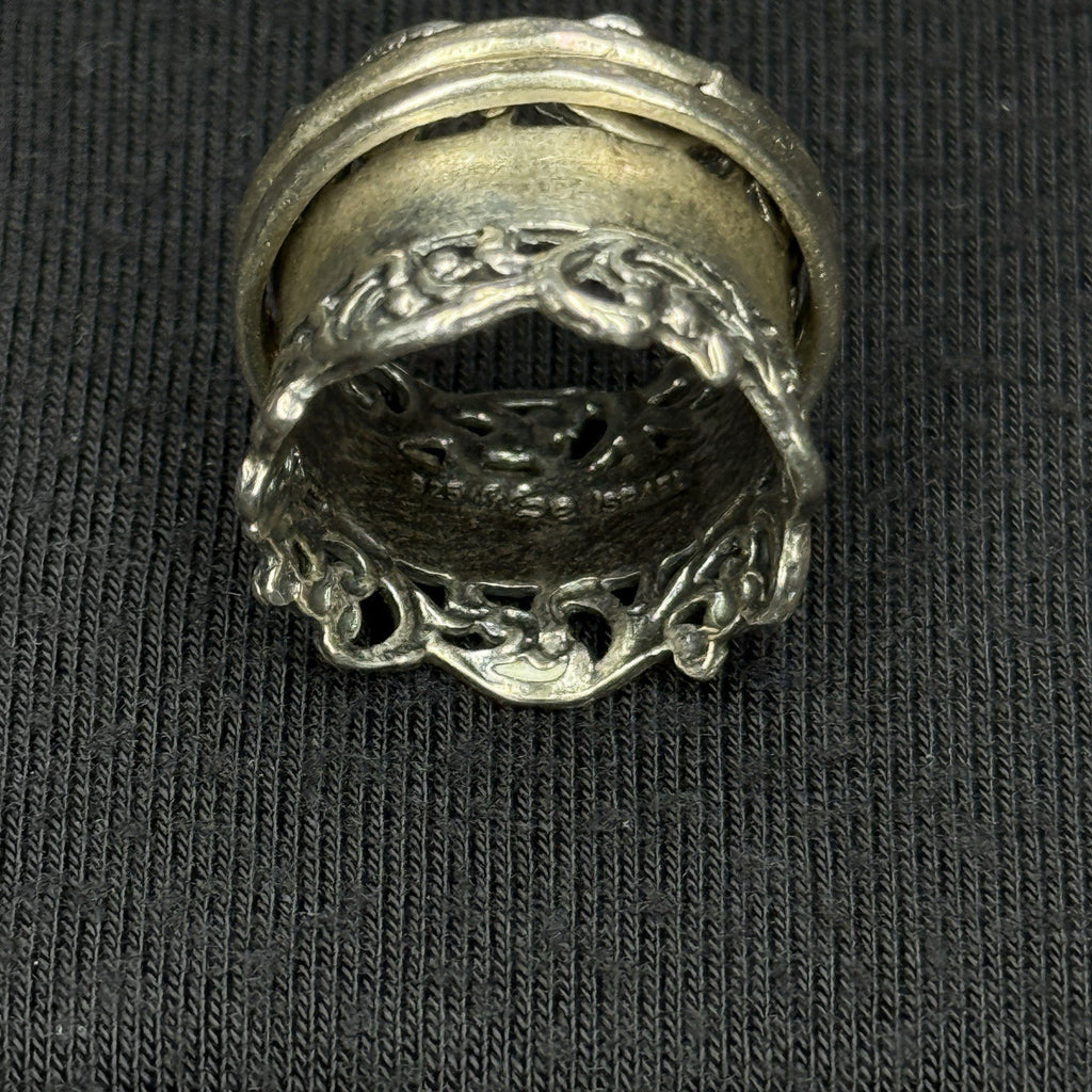 Estate Sterling Silver Ring Israel Spinner Worry Ring Thick Band Size 5 925