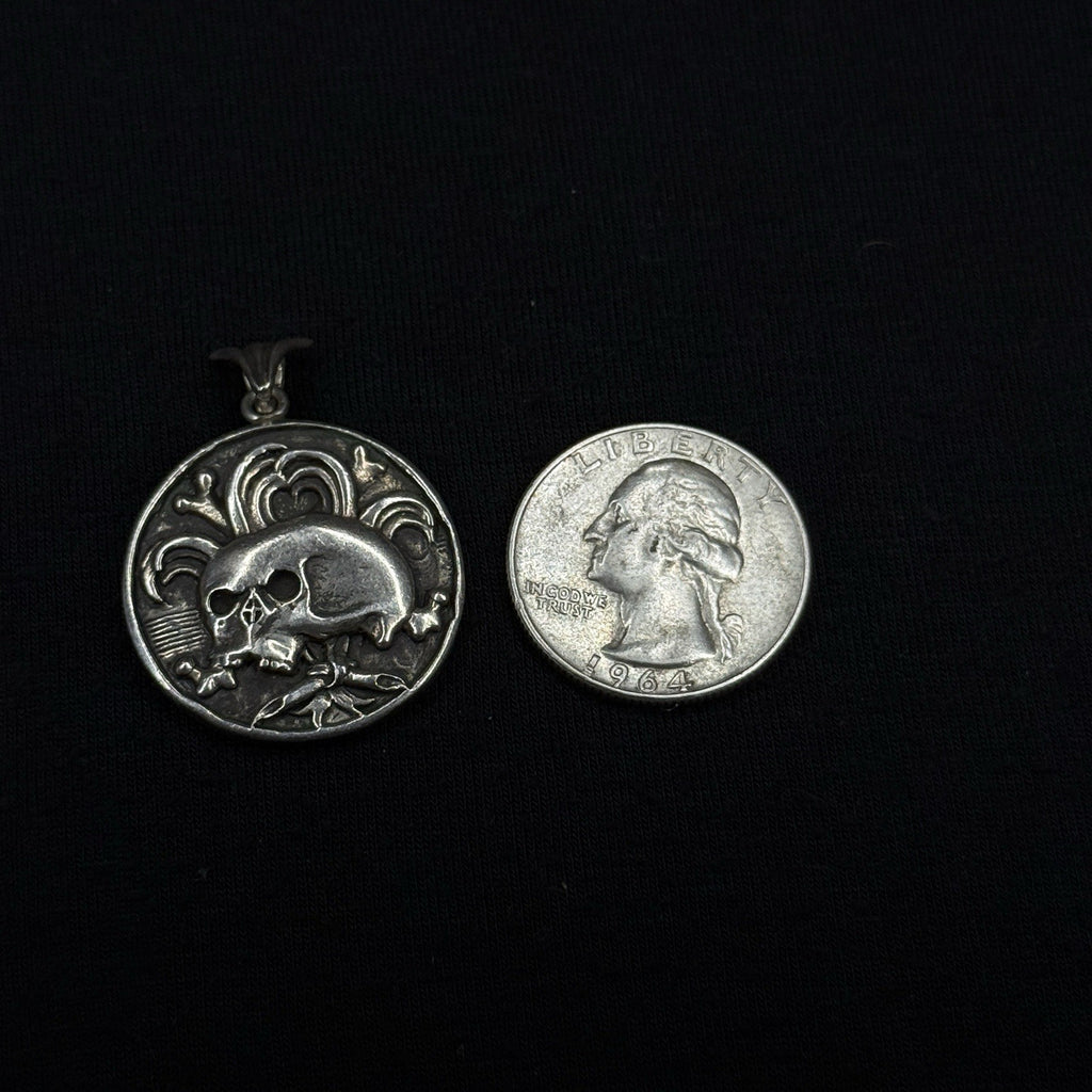 Darren Simonian Sterling Silver Pendant Port Royal Tombstone Skull 925