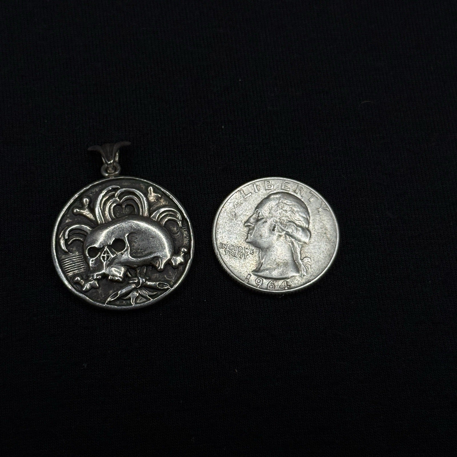 Darren Simonian Sterling Silver Pendant Port Royal Tombstone Skull 925