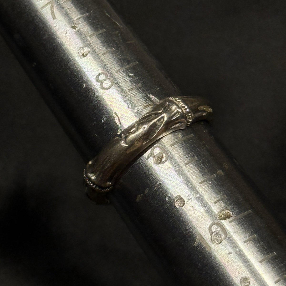 Estate Sterling Silver Ring Bamboo Band Signed C+C Size 8.75 925
